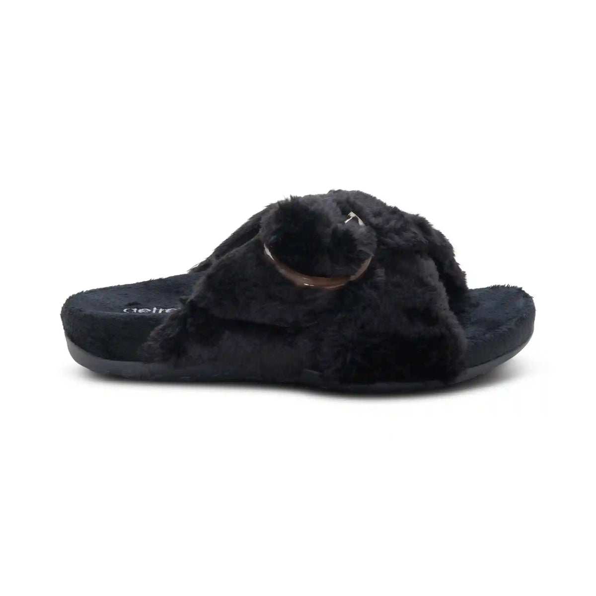 Macy Open-Toe Slipper - Black