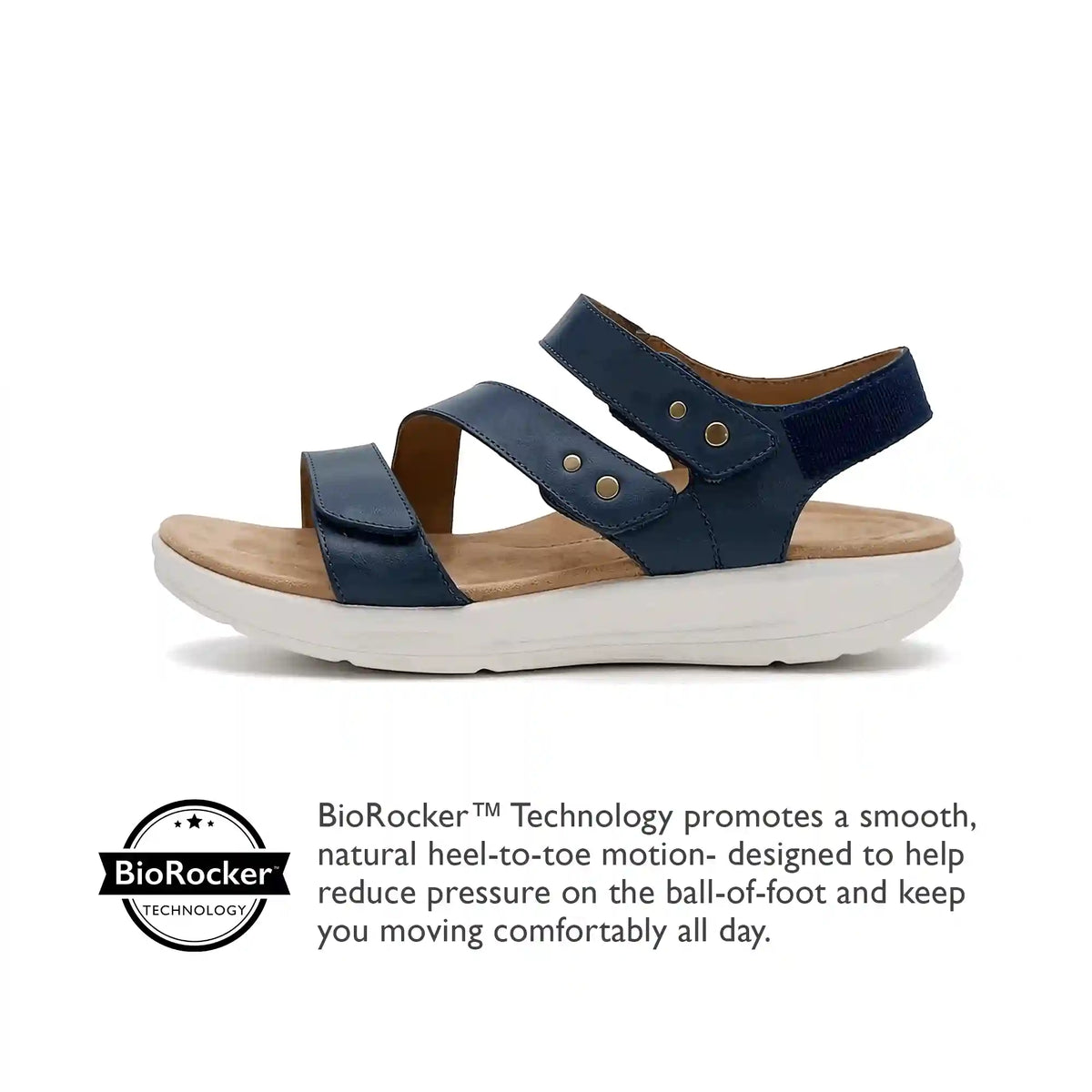 Savannah Adjustable Quarter Strap Sandal - Hazy Blue