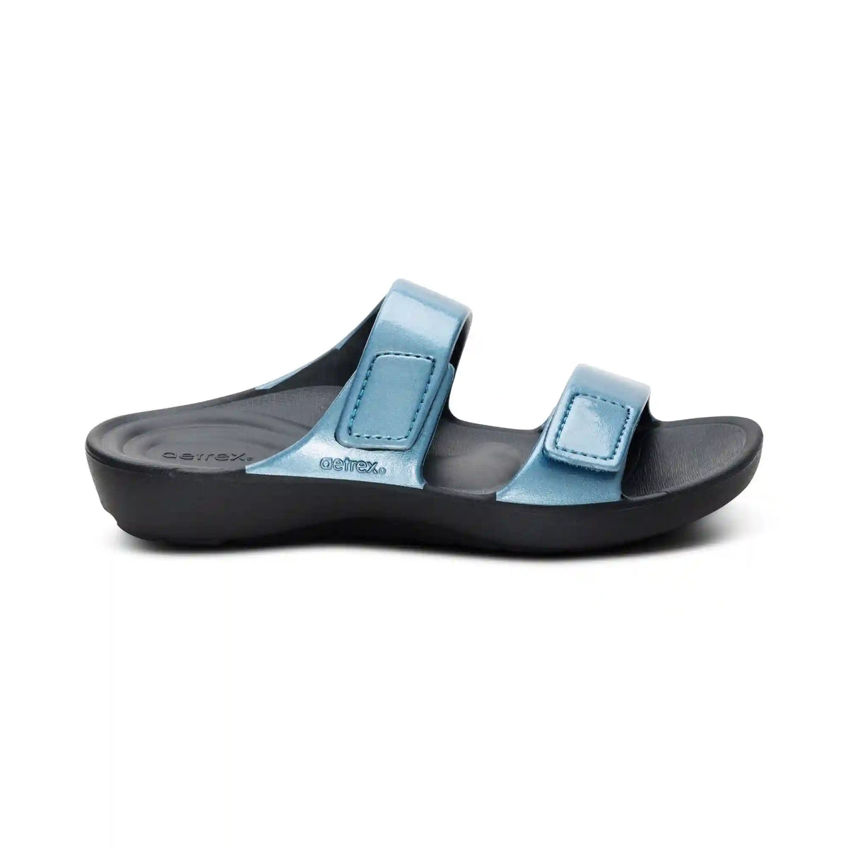 Kaia Two Band Slide - Blue Pearlized