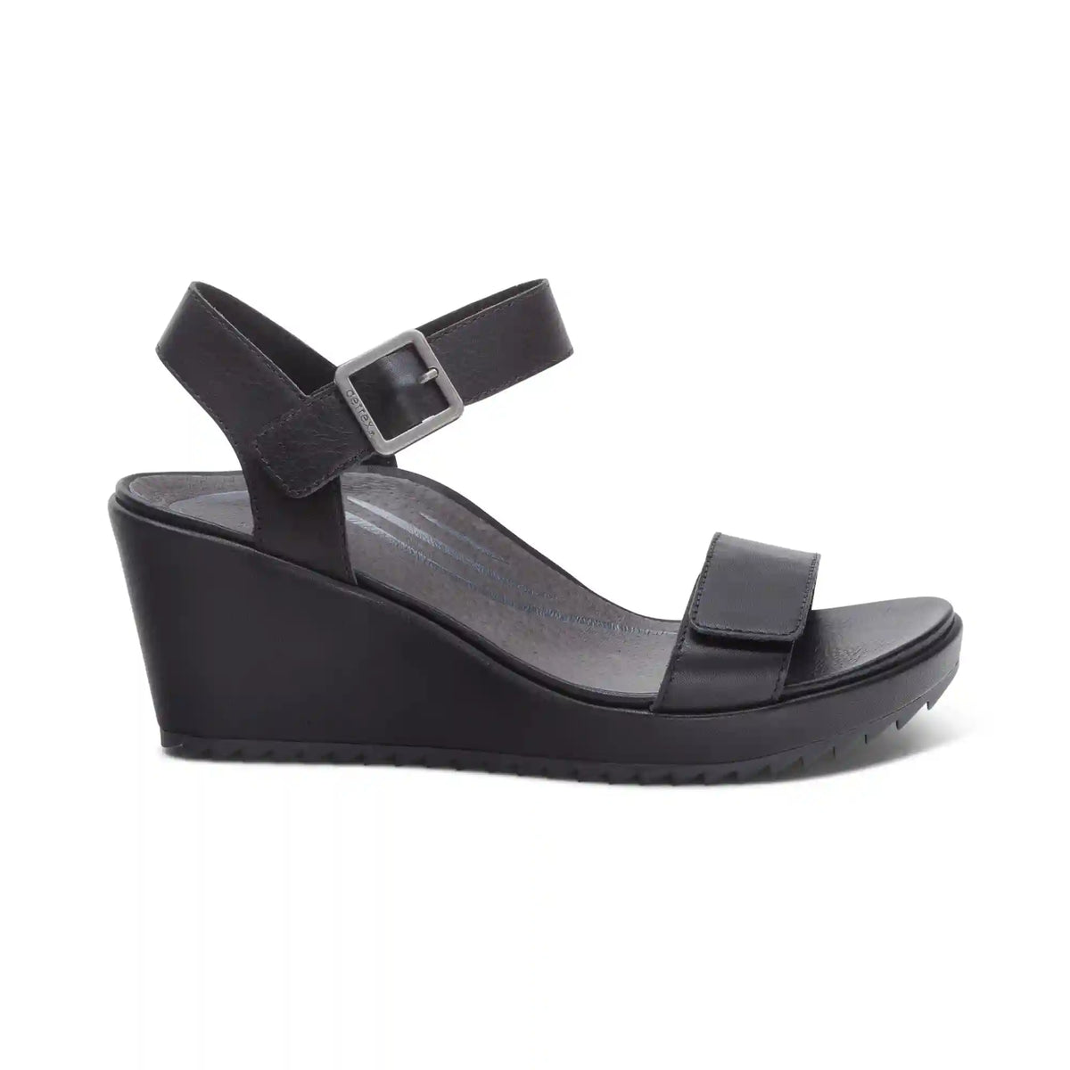 Andrea Quarter Strap Wedge  - Black